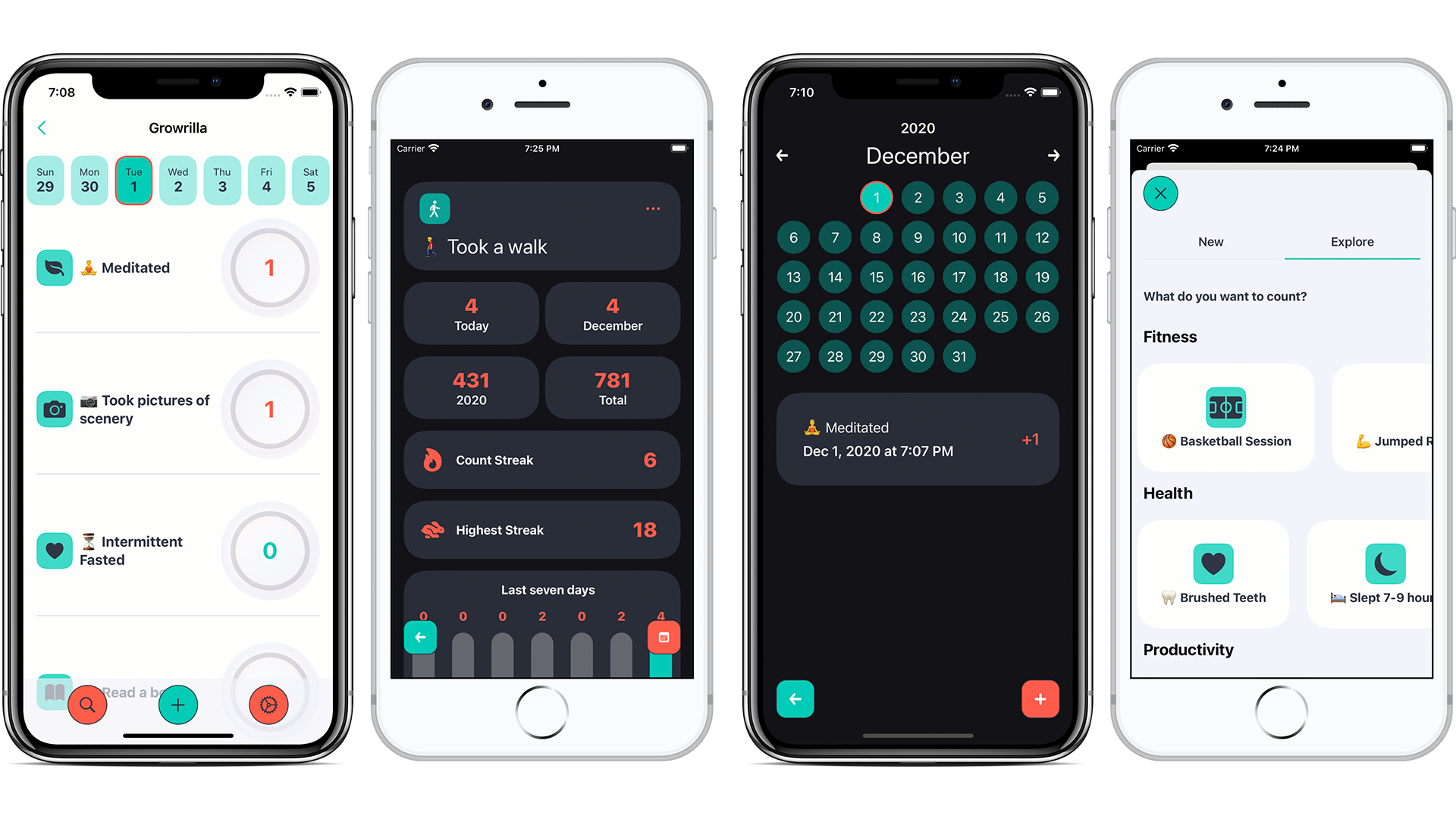Growrilla app screens
